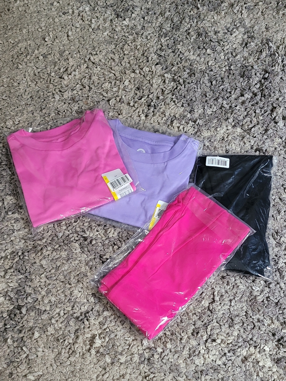 Gildan Kids Short Sleeve Tees Pack in Hot Pink, Lavender & Black